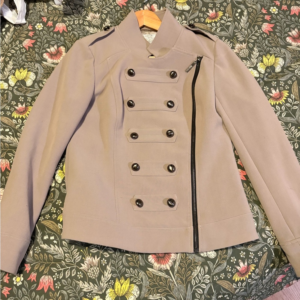 Kenzie military Double-Breasted Jacket - Taupe